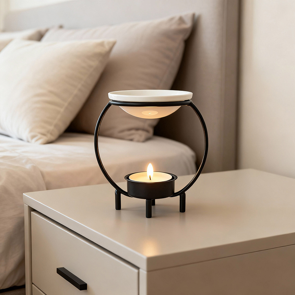 Home Fragrance Oil Burner - Portavelas Aromático de Hierro Creativo, Quemador