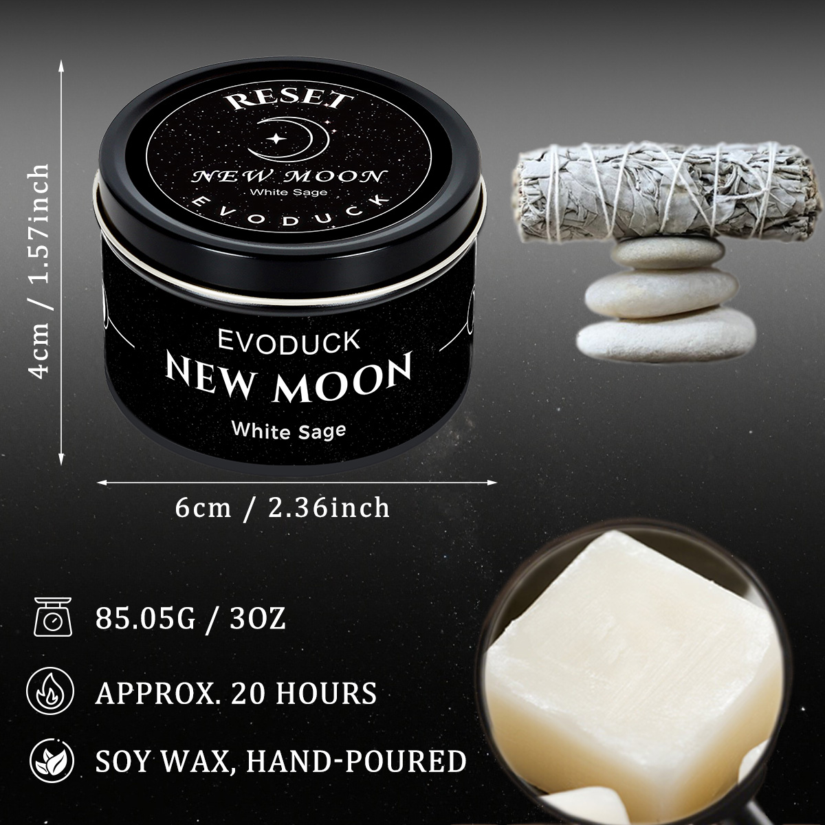 Vela Aromática Luna Nueva de 3 - Soy Wax Flake reseña y precio