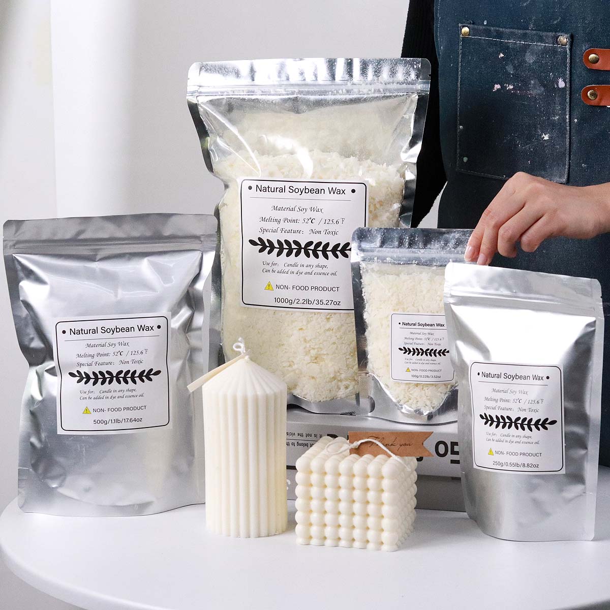 100/250/500/1000g escamas de c - Soy Wax Flake reseña y precio